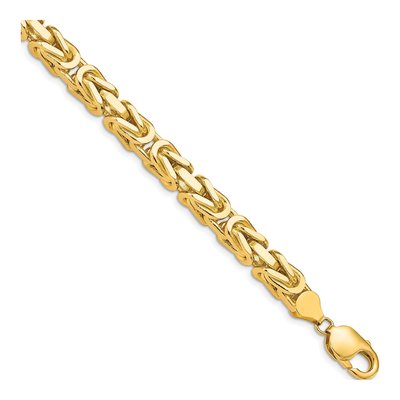 14K Yellow Gold 6.5mm Byzantine Chain Bracelet
