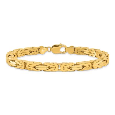 14K Yellow Gold 6.5mm Byzantine Chain Anklet – view 4