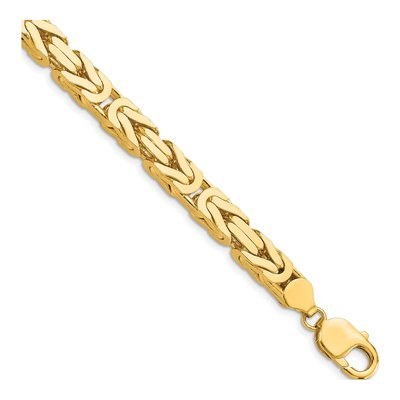 14K Yellow Gold 6.5mm Byzantine Chain Anklet