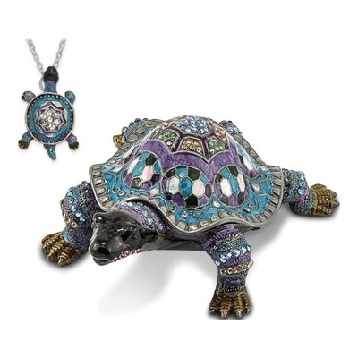 Pewter Turtle Trinket Box with 18" Necklace – view 7