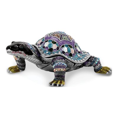 Pewter Turtle Trinket Box with 18" Necklace