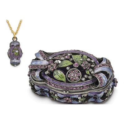 Secret Garden Pewter Trinket Box & 18" Necklace – view 5