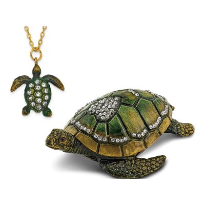 Sea Turtle Trinket Box with 18" Matching Necklace – view 6