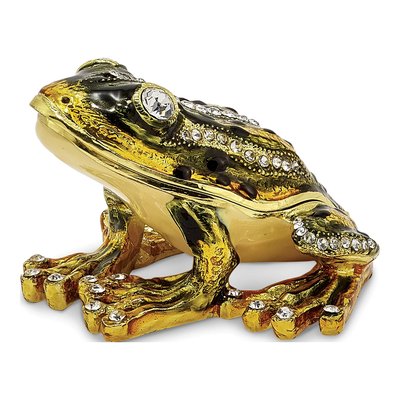 Pewter Frog Trinket Box with 18" Necklace