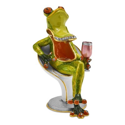 Bejeweled Frog Trinket Box with 18" Necklace – view 2