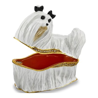 Millie Maltese Trinket Box with 18in Necklace – view 2