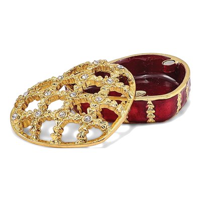 Bejeweled Heart Trinket Box with 18" Necklace – view 2