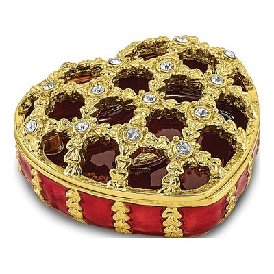 Bejeweled Heart Trinket Box with 18" Necklace – view 3