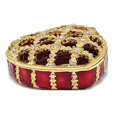 Bejeweled Heart Trinket Box with 18" Necklace