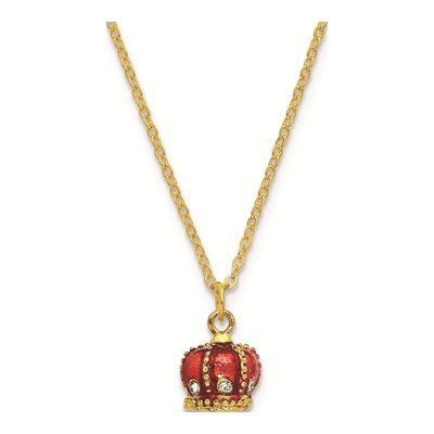 Bejeweled Crown Carriage Trinket Box & Necklace Set – view 4