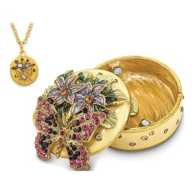 FLORIAN Butterfly Trinket Box & 18" Necklace Set – view 5