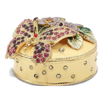 FLORIAN Butterfly Trinket Box & 18" Necklace Set