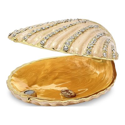 Pewter Clam Shell Trinket Box with Necklace Set – view 2