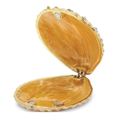 Pewter Clam Shell Trinket Box with Necklace Set – view 3