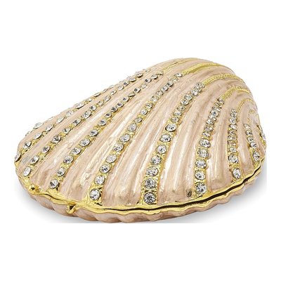Pewter Clam Shell Trinket Box with Necklace Set
