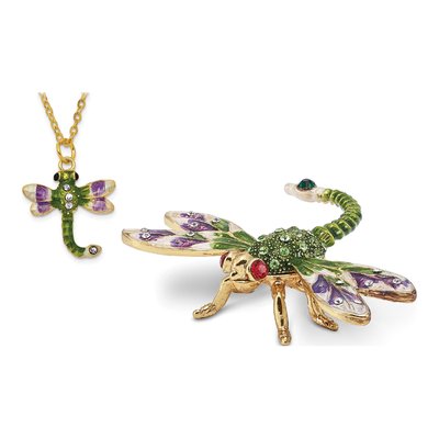 Dragonfly Trinket Box & 18" Necklace – view 4
