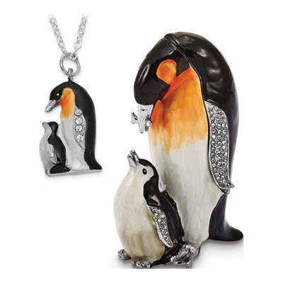 Emperor Penguin Trinket Box with 18in Necklace – view 4
