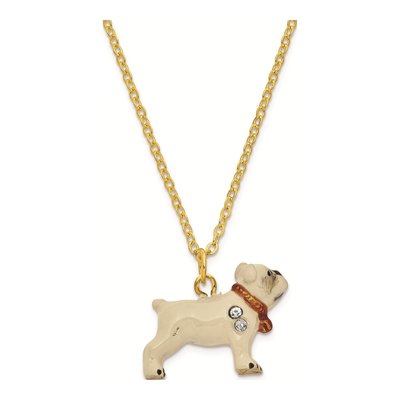 Pewter Bulldog Football Trinket Box & Necklace – view 3