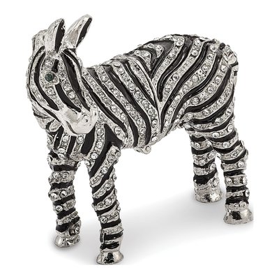 Zebra Bling Trinket Box & 18" Necklace Set
