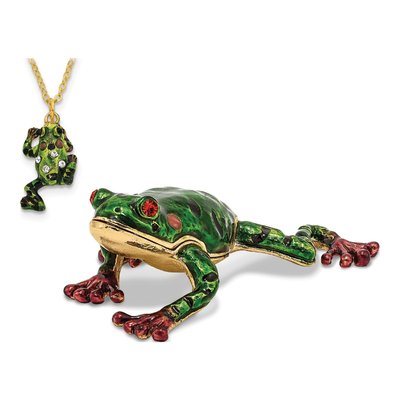 Pewter Frog Trinket Box with 18-In Necklace – view 4
