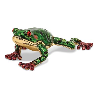 Pewter Frog Trinket Box with 18-In Necklace