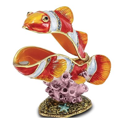 Pewter Clown Fish Trinket Box & 18" Necklace Set – view 2