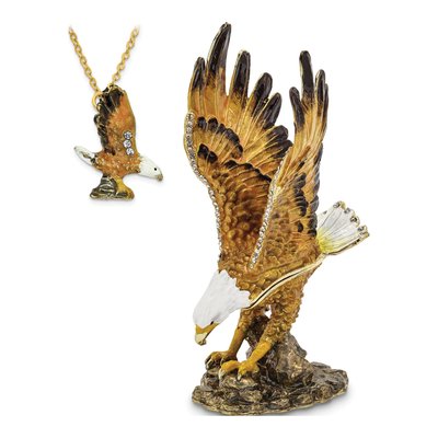 Bald Eagle Trinket Box with Matching Necklace – view 4