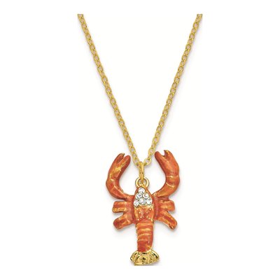 Bejeweled Crawfish Trinket Box with 18" Necklace – view 3