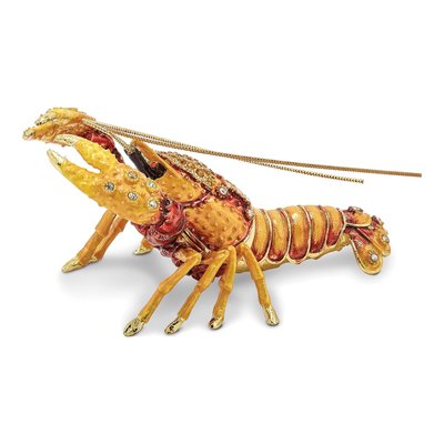 Bejeweled Crawfish Trinket Box with 18" Necklace