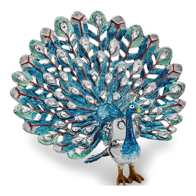 Peacock Trinket Box with Matching 18" Necklace – view 2