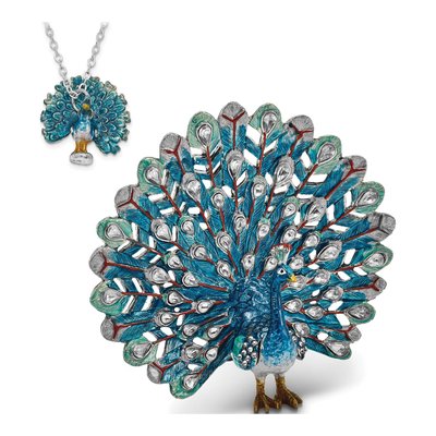 Peacock Trinket Box with Matching 18" Necklace – view 4