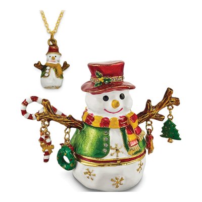 Snowman Tree Trinket Box with 18" Necklace – view 4