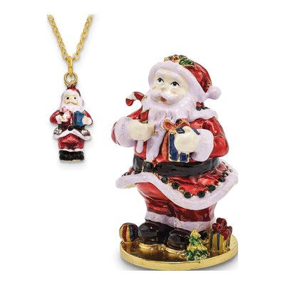 Santa Claus Trinket Box with 18" Necklace – view 4