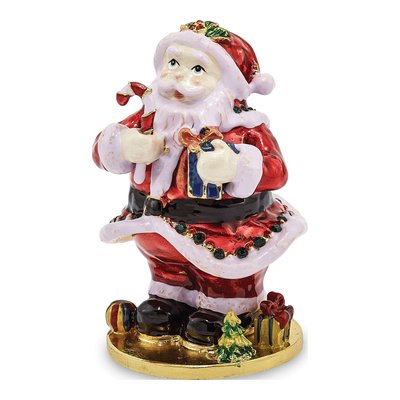 Santa Claus Trinket Box with 18" Necklace