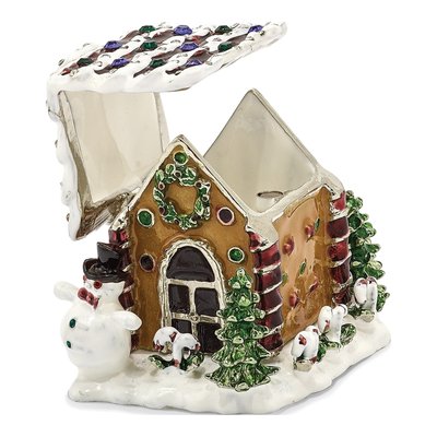Bejeweled Gingerbread House Trinket Box & Necklace – view 2