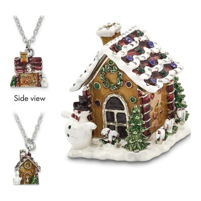Bejeweled Gingerbread House Trinket Box & Necklace – view 5