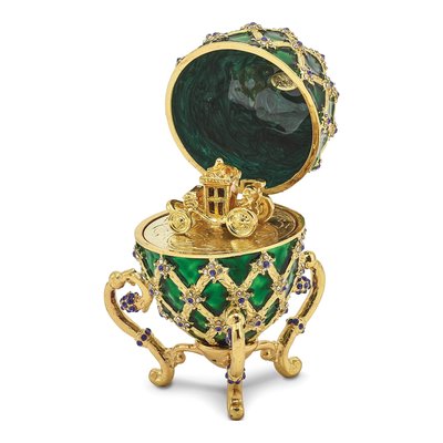 Bejeweled Royal Coach Trinket Egg with Necklace – view 2