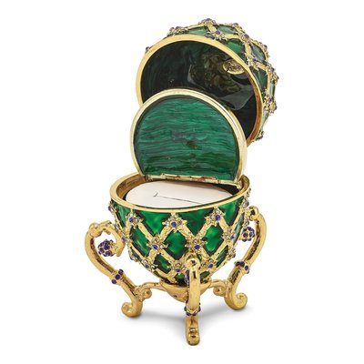 Bejeweled Royal Coach Trinket Egg with Necklace – view 3