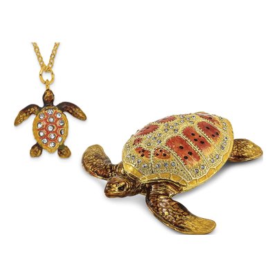 Loggerhead Sea Turtle Trinket Box & Necklace Set – view 6