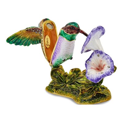 Hummingbird Trinket Box with Matching Necklace – view 2
