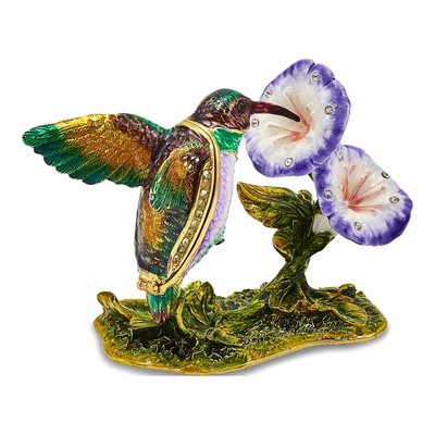 Hummingbird Trinket Box with Matching Necklace – view 4