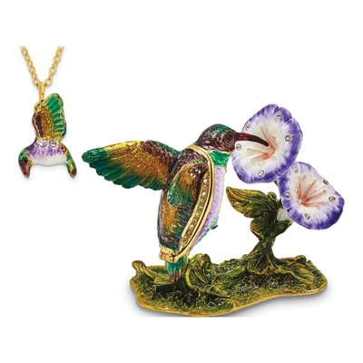 Hummingbird Trinket Box with Matching Necklace – view 5
