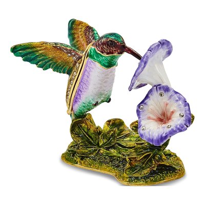 Hummingbird Trinket Box with Matching Necklace
