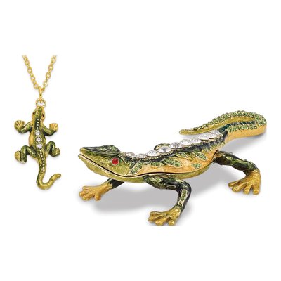 Rocky Lizard Trinket Box with 18" Necklace – view 5