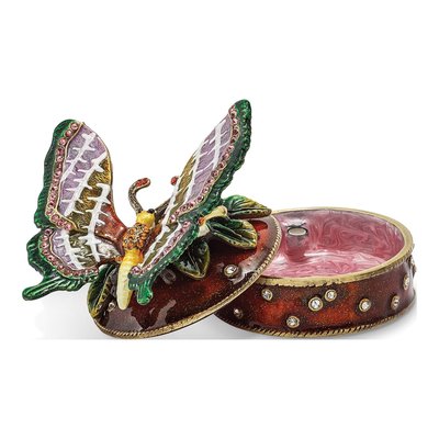 Sangria Butterfly Trinket Box with 18" Necklace – view 2
