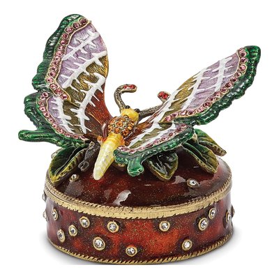 Sangria Butterfly Trinket Box with 18" Necklace – view 3