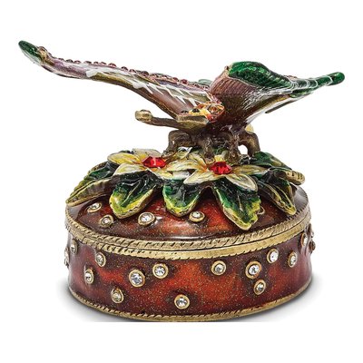Sangria Butterfly Trinket Box with 18" Necklace