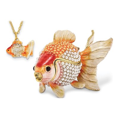 Kissing Fish Trinket Box with 18" Necklace – view 4