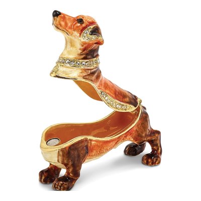 Pewter Dachshund Trinket Box & Necklace Set – view 2