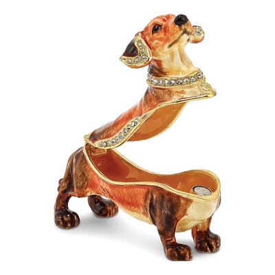 Pewter Dachshund Trinket Box & Necklace Set – view 3
